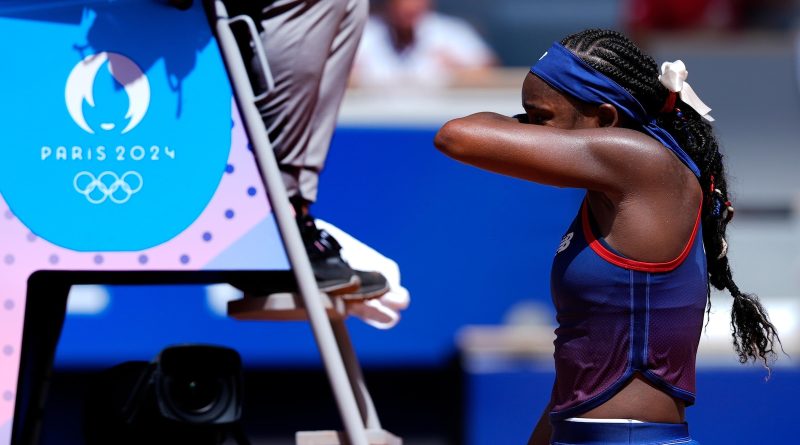 Coco Gauff loses an argument with the chair umpire and a match to Donna Vekic at the Paris Olympics