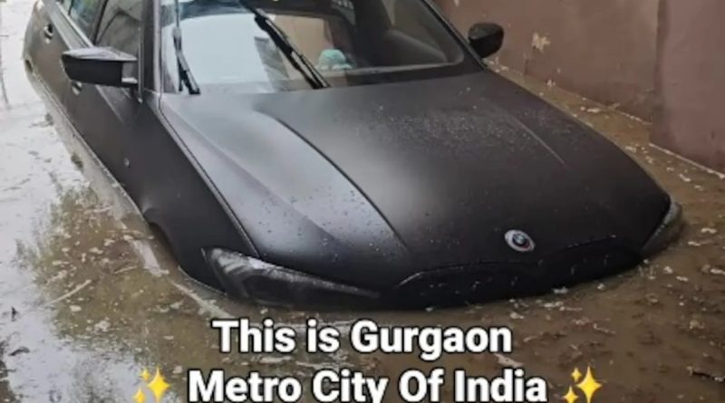 Gurugram Man Shares Video Of Partially Submerged Cars After Rainfall