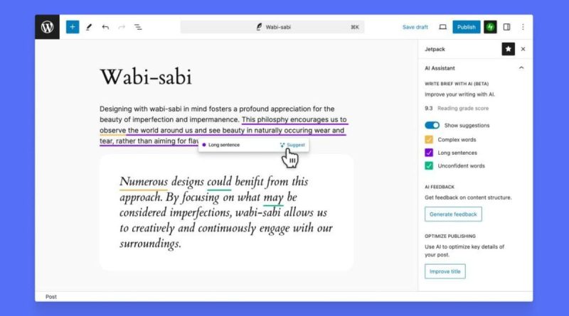 WordPress Adds Write Brief With AI Tool Which Lets Users Make the Content More Precise