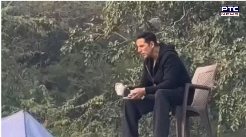 Akshay Kumar shoots for 'Bhoot Bangla' in Jaipur, seen enjoying sun and sipping tea on roof of vanity van | Bollywood - PTC News