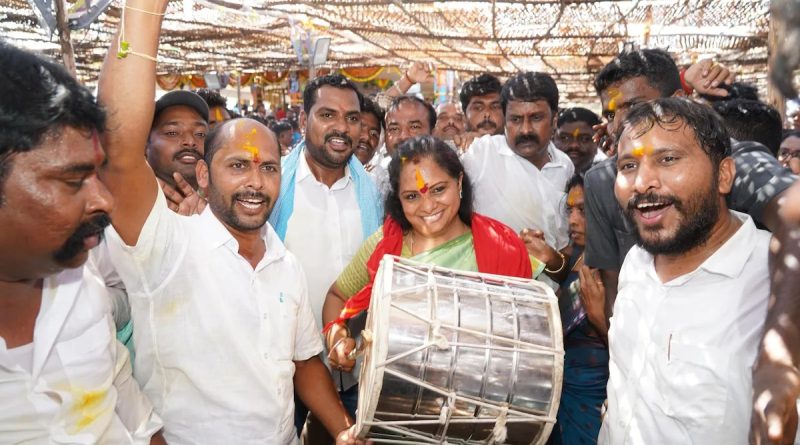BRS Leader K Kavitha Offers Prayers At 'Peddagattu Jatara' Festival In Telangana